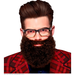 Kudrnaté vousy karnevalové hnědé